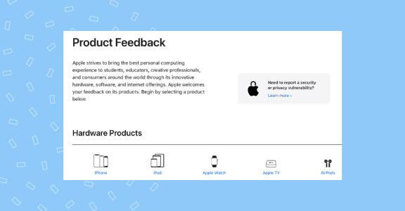 Apple feedback page.