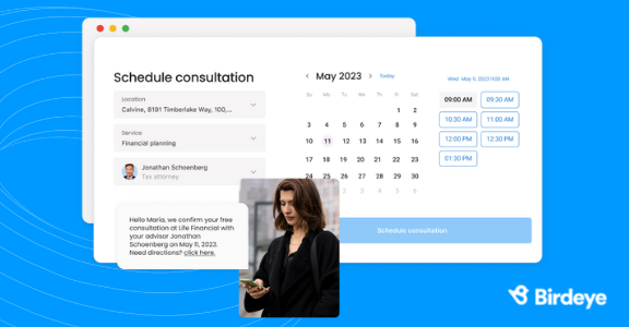 Image of Birdeye's appointment software intereface.