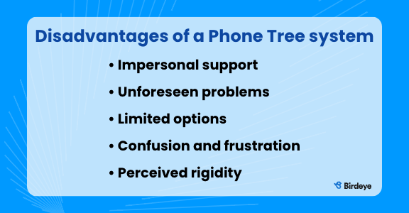 List of the advantages of a phone tree system.