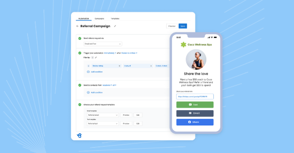 Snapshot of Birdeye's referral software interface.