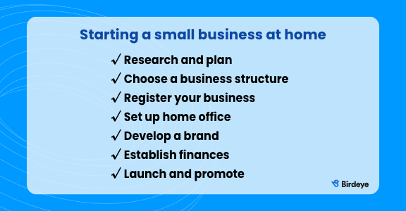 List of the best ways to start a small business at home.