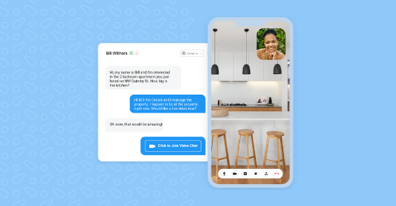 Birdeye's software interface for video conferencing on the go.