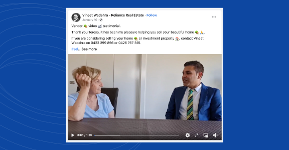 Example of a video testimonial.