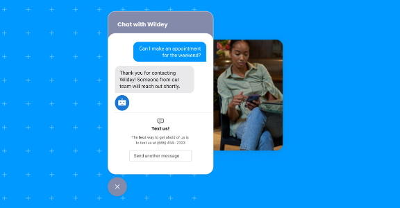 Customer using a business's customer service chatbot via their cell phone.