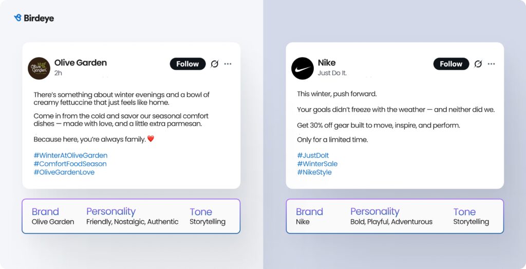 Example of how Birdeye's purpose-built AI helps business tailor Social media posts based on industry standards and branding guidelines