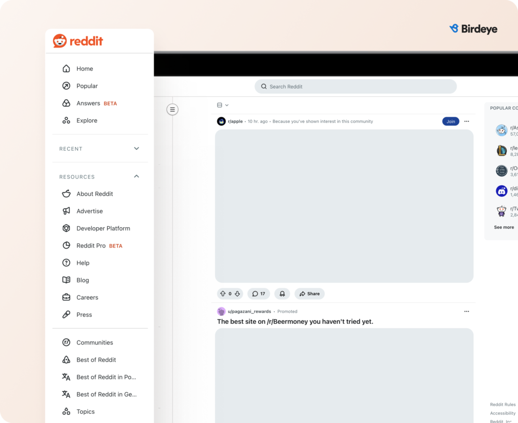 Infographic showing Community gamification on Reddit dashboard.