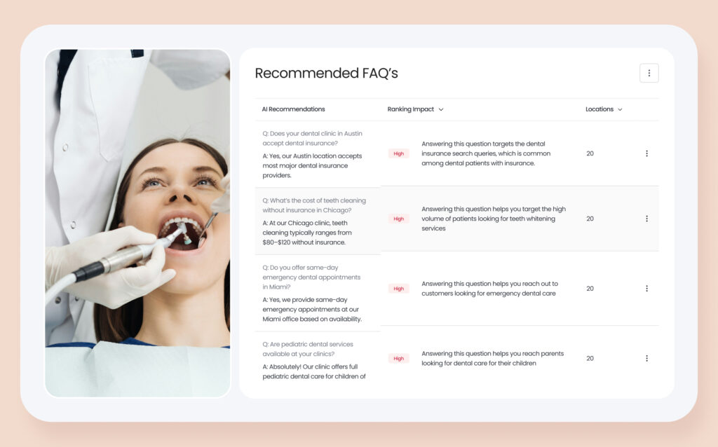 Image shows how Birdeye's AI agent helps prioritize high-ranking recommendations 