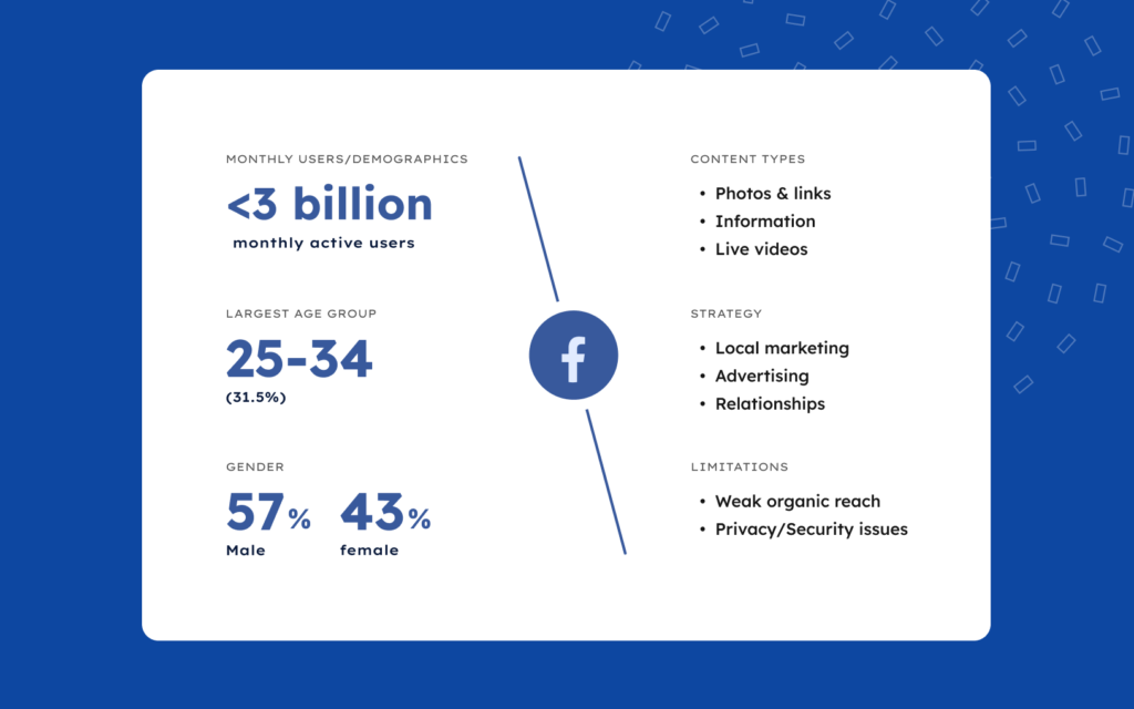 Facebook monthly user demographics.