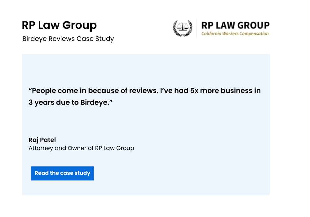 RP Law Group / Birdeye Reviews Case Study.