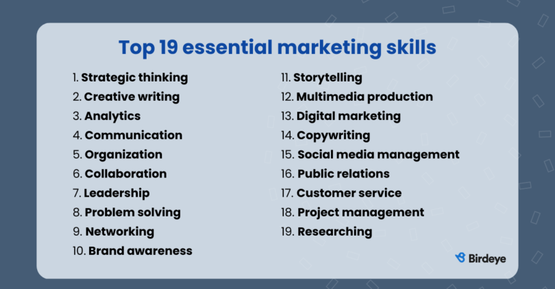 19 essential marketing skills to master | Birdeye