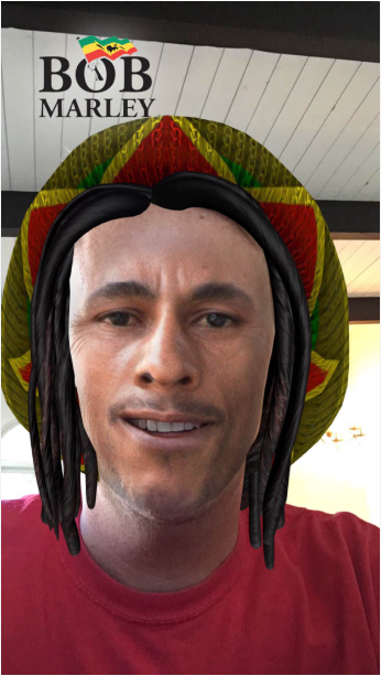 Example of the Snapchat Bob Marley filter.
