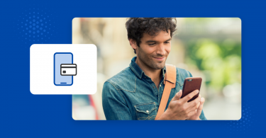Man using online payment methods