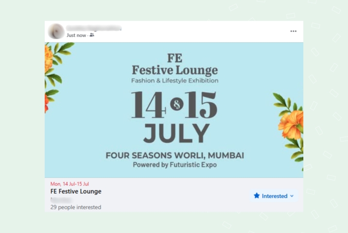 This image shows ho Facebook event cover photo looks on the newsfeed