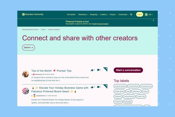 Image shows how Pinterest community can help business accounts 