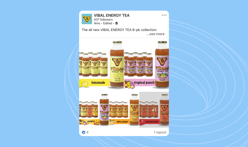 Social media post example of a company promoting a new product.