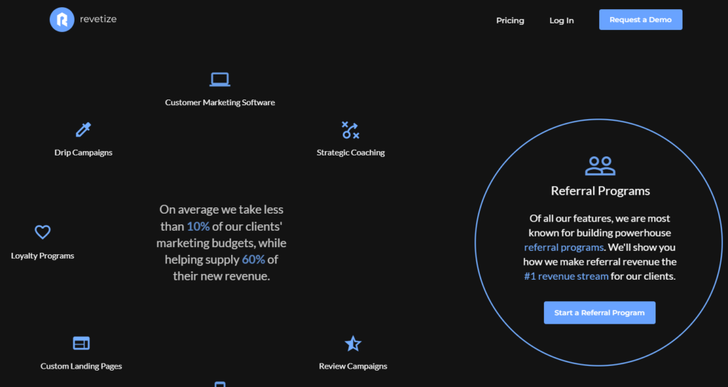 A screenshot of the Revetize website.