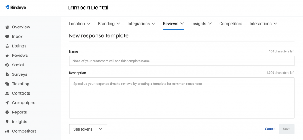 response template