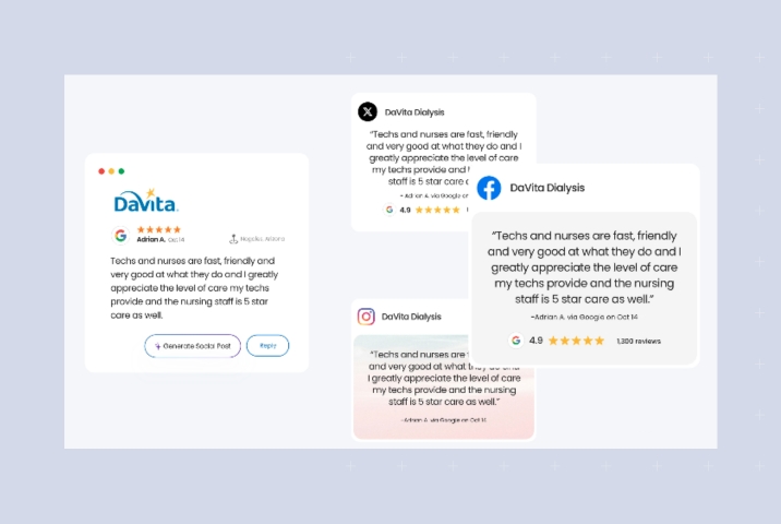 Image shows example of review sharing