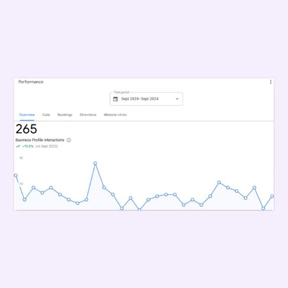 Google analytics results for SOV