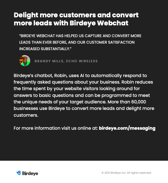 Chatbot converting leads