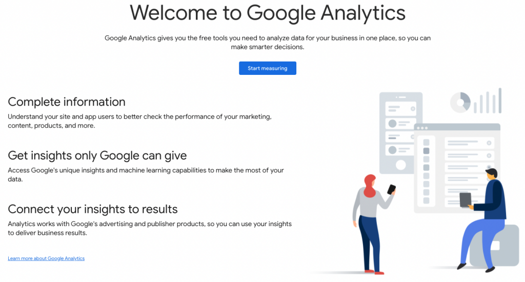 Google Analytics home page