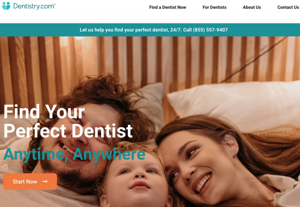 Dentistry.com home screen