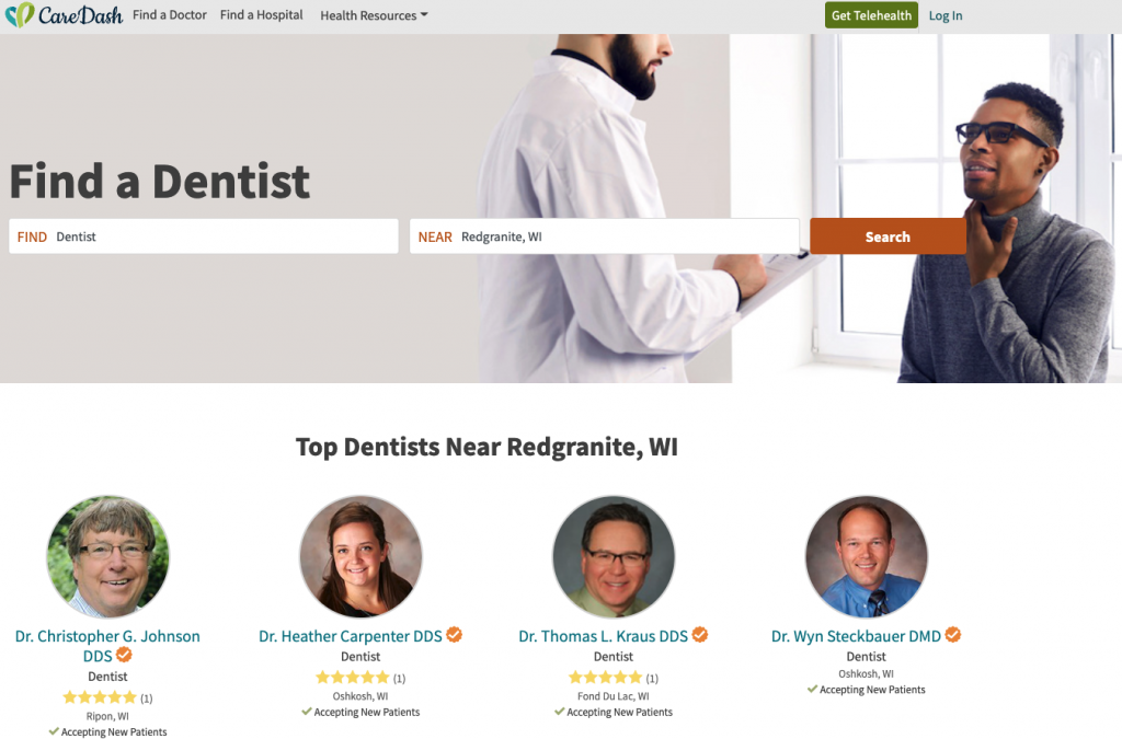 CareDash home page