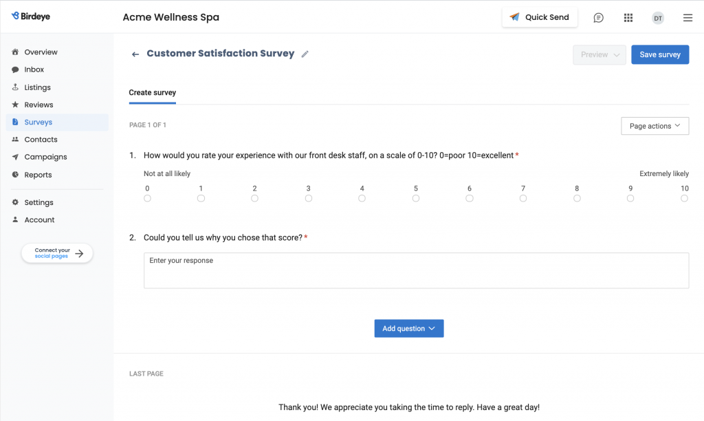 Double survey response rate