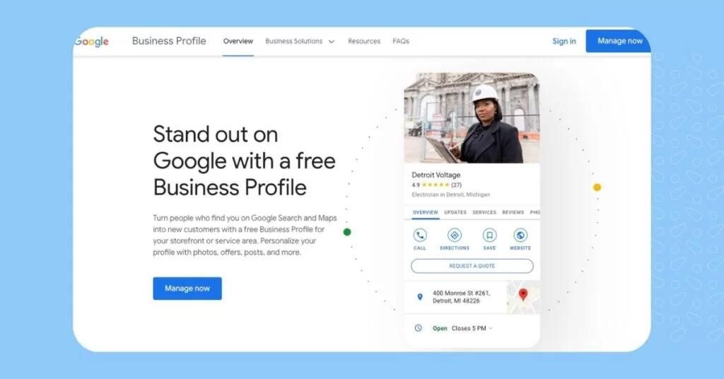 Screenshot of Google Business Profile