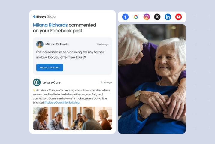 Image shows example of social media engagement