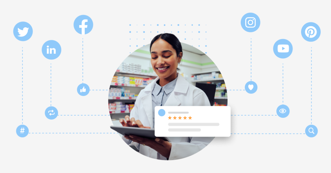 Image of a doctor using social media to improve their business