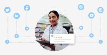 Image of a doctor using social media to improve their business
