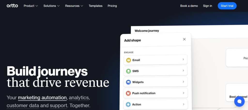 This image is the homepage image of Ortto