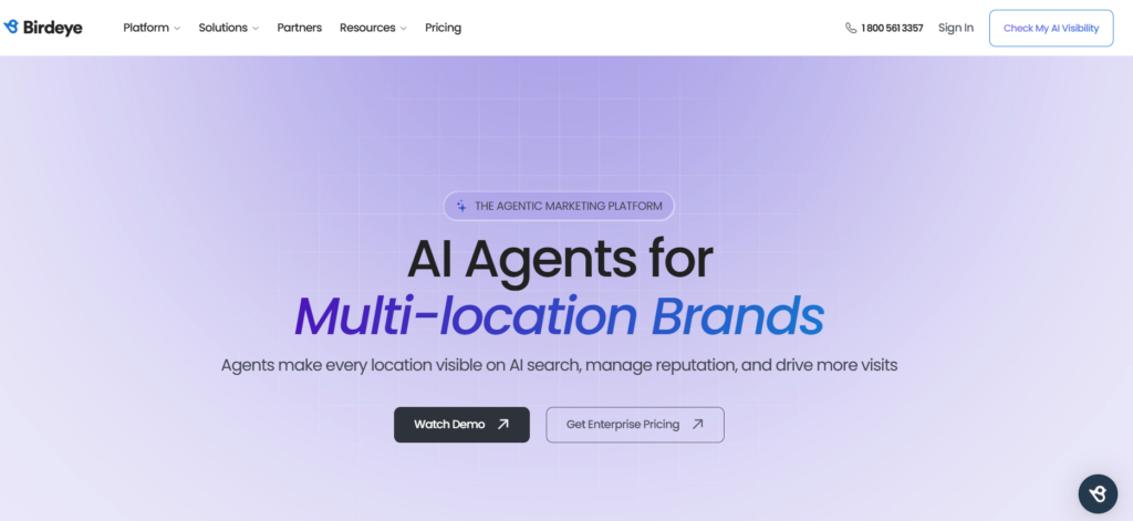 This-image-shows-Birdeye-homepage-hero-banner-highlightingAI-Agents-for-Multi-location-Brands-with-options-to-watch-a-demo-or-get-enterprise-pricing