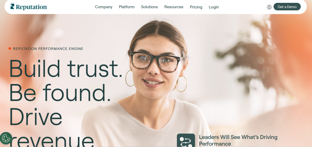 This image shows Reputation.com homepage 