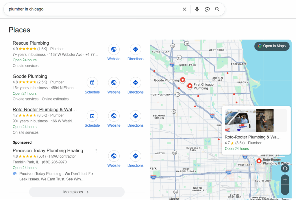  This image shows Local Pack  Map Pack examples
