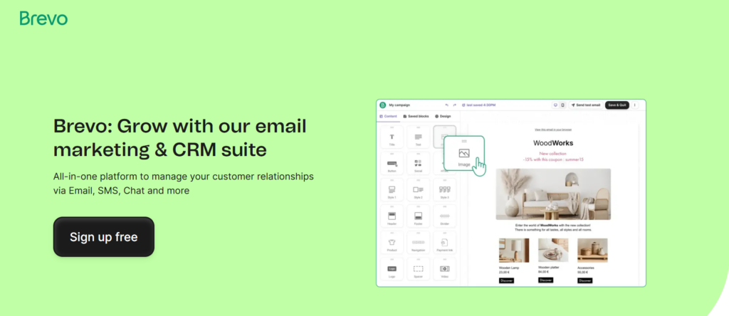 This is the homepage image of Brevo