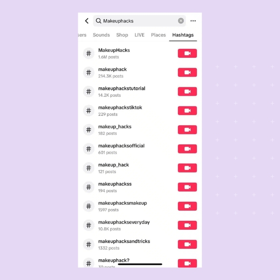 TikTok hashtags
