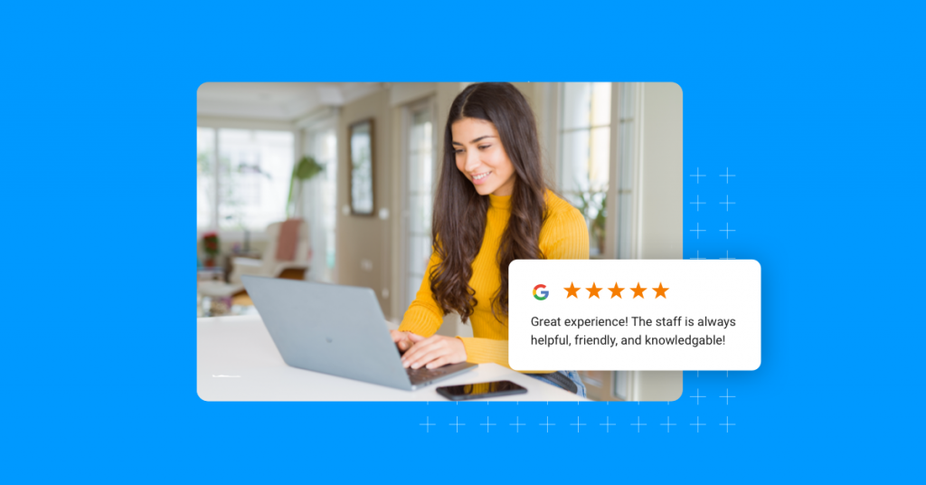 A woman search online and the importance of Google reviews