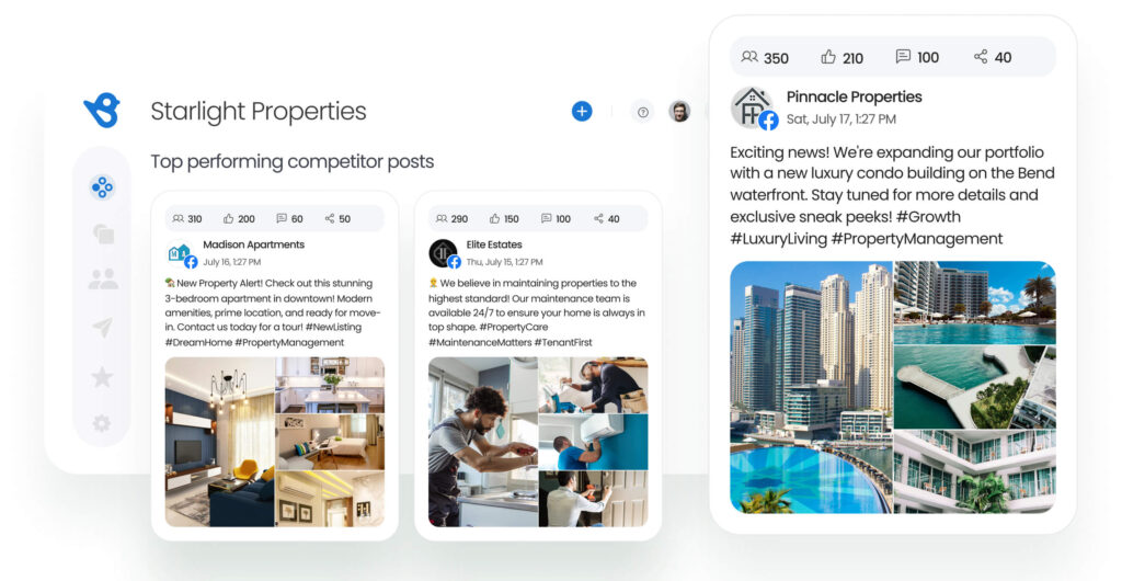 Track your competitors’ social posts and build custom reports with Birdeye Social AI