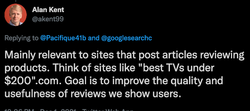 Google product reviews