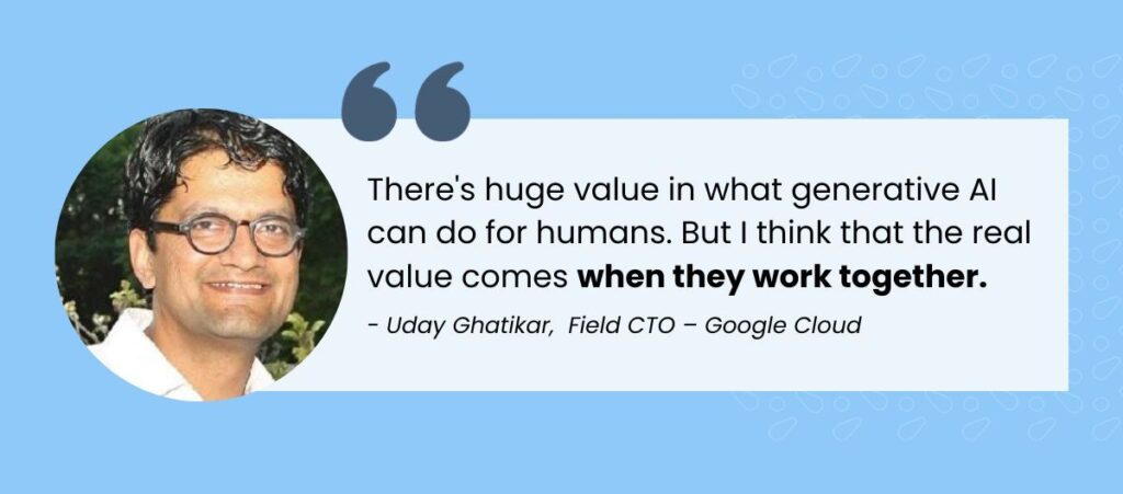 A quote about AI and human collaboration from Google expert.