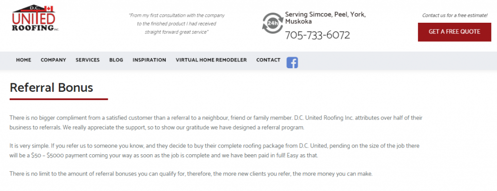 United Roofing referrals