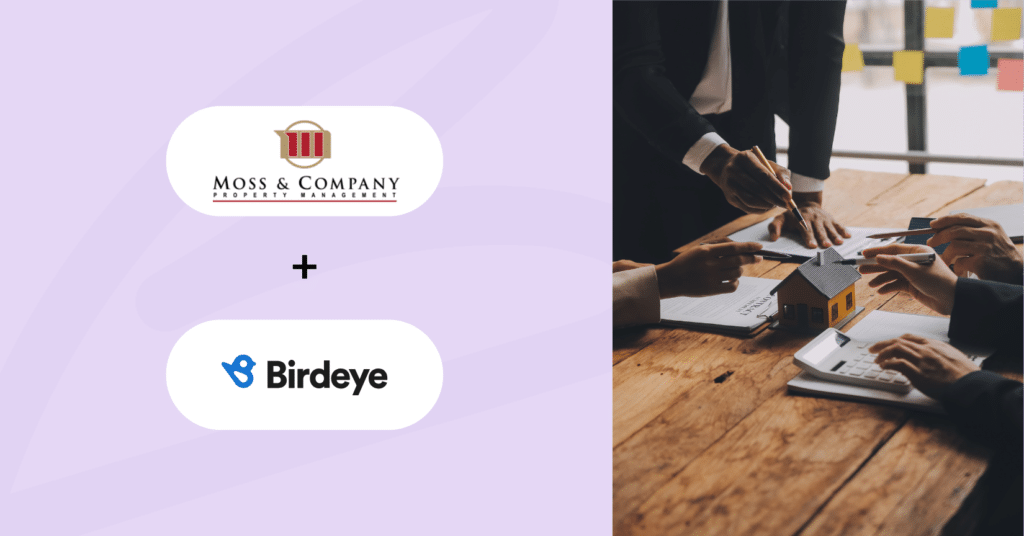 Case study image showing moss & company logo and Birdeye logo