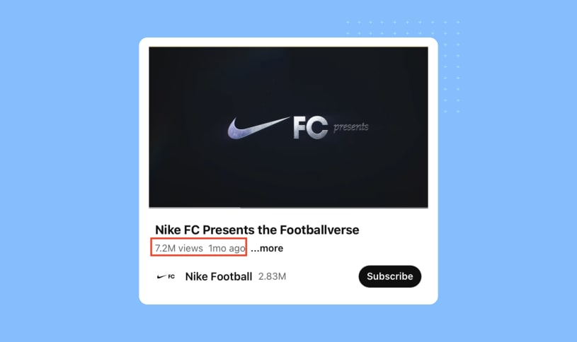 Social media post displaying the number of views a video has.
