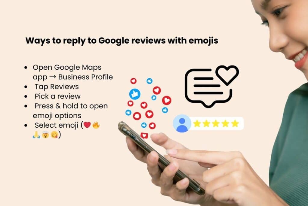 Ways to reply to Google reviews with emojis