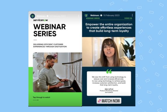 The image shows how businesses can use Instagram stories to promote webinars