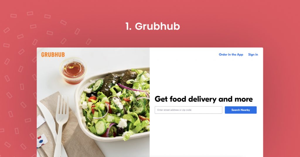 Grubhub home screen
