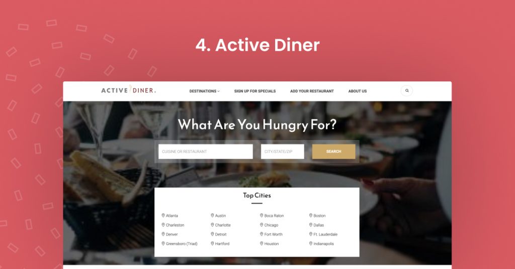Active Diner home screen