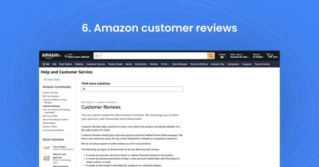 Amazon customer reviews page